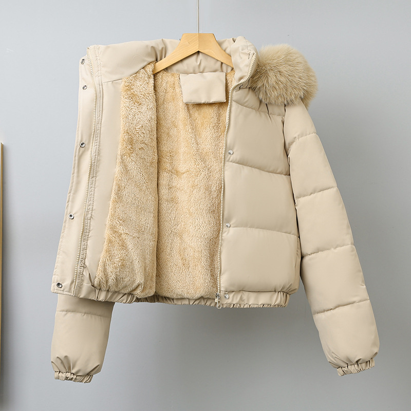 Wool Coat Peacoat - Inverno curto parkas roupas femininas acolchoadas