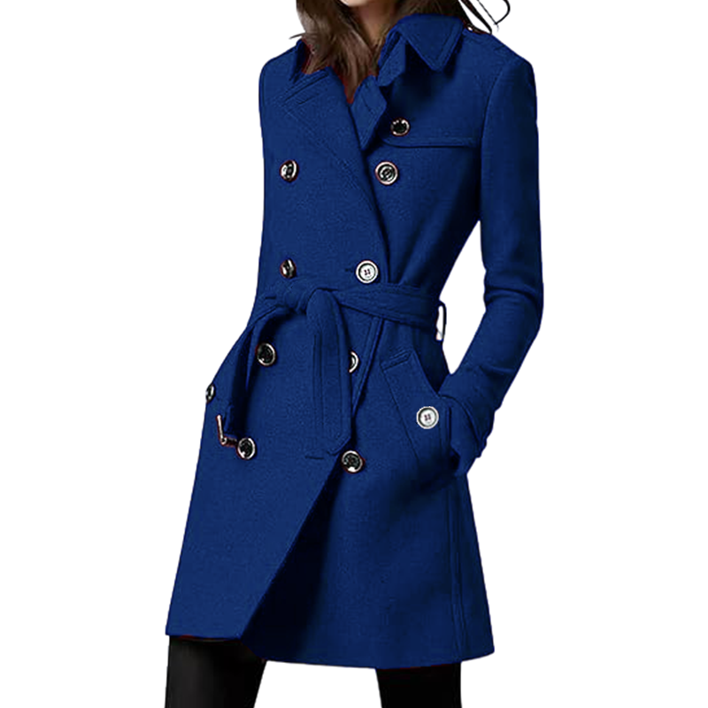 Wool Coat Peacoat - Trench coat feminino mistura de lã