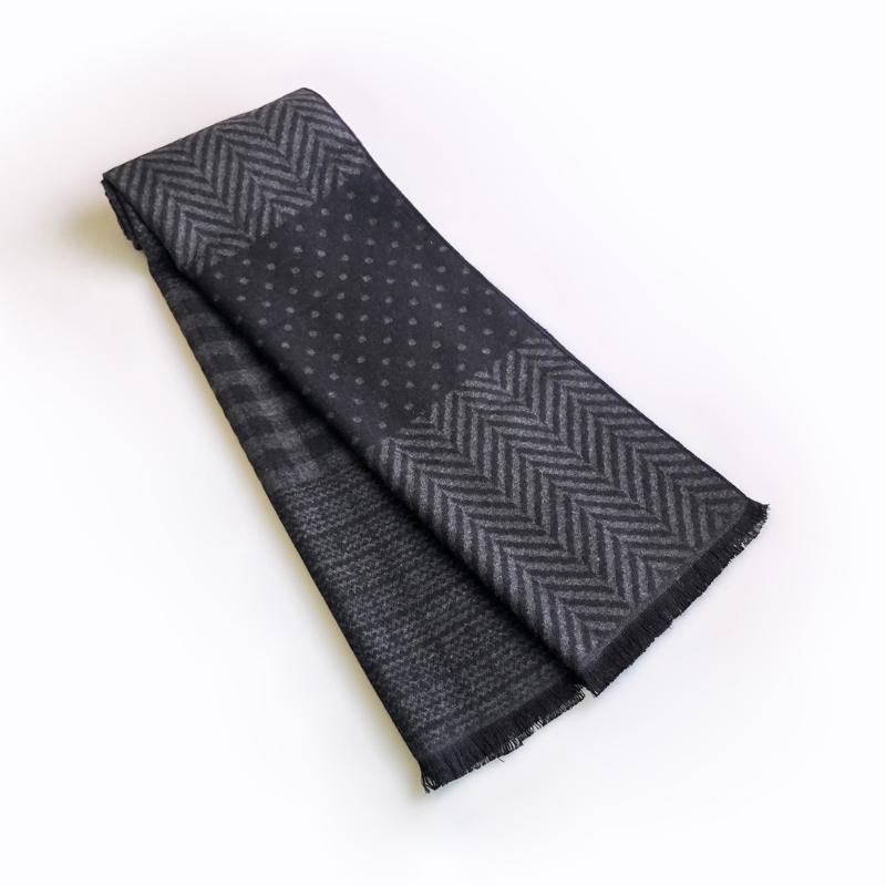 Wool Scarf Men - Lenço de caxemira masculino com pendão,