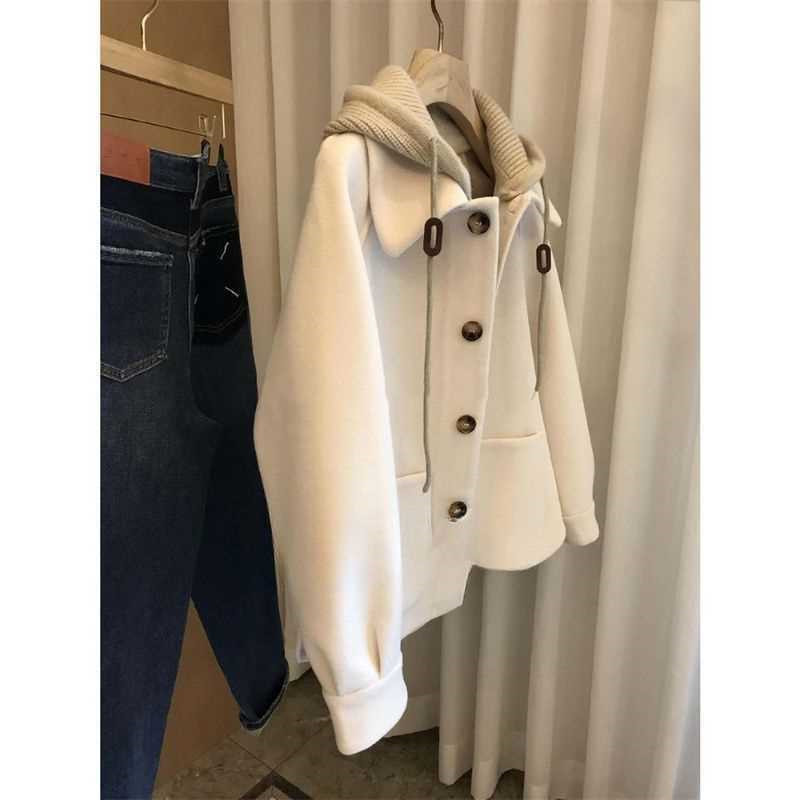 Casaco de lã com capuz feminin - Wool Coat Peacoat avaliação e preço