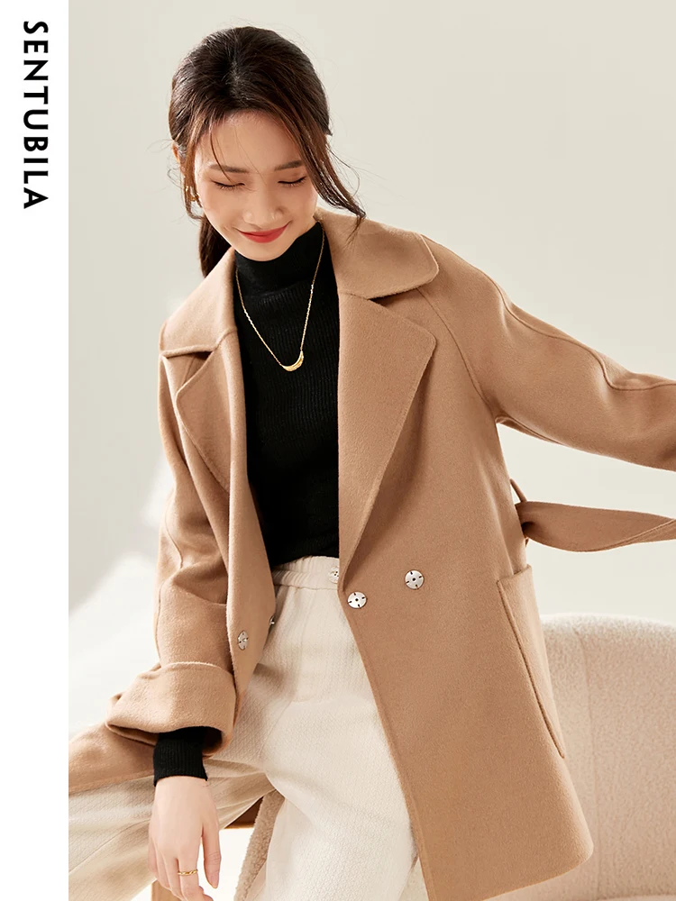 SENTUBILA Casacos Femininos de - Wool Coat Peacoat avaliação e preço