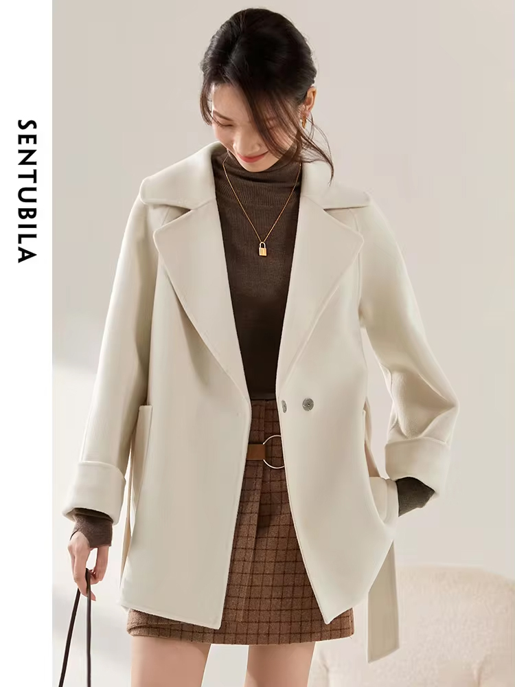 SENTUBILA Casacos Femininos de - Wool Coat Peacoat avaliação e preço