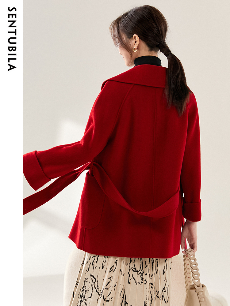 SENTUBILA Casacos Femininos de - Wool Coat Peacoat avaliação e preço