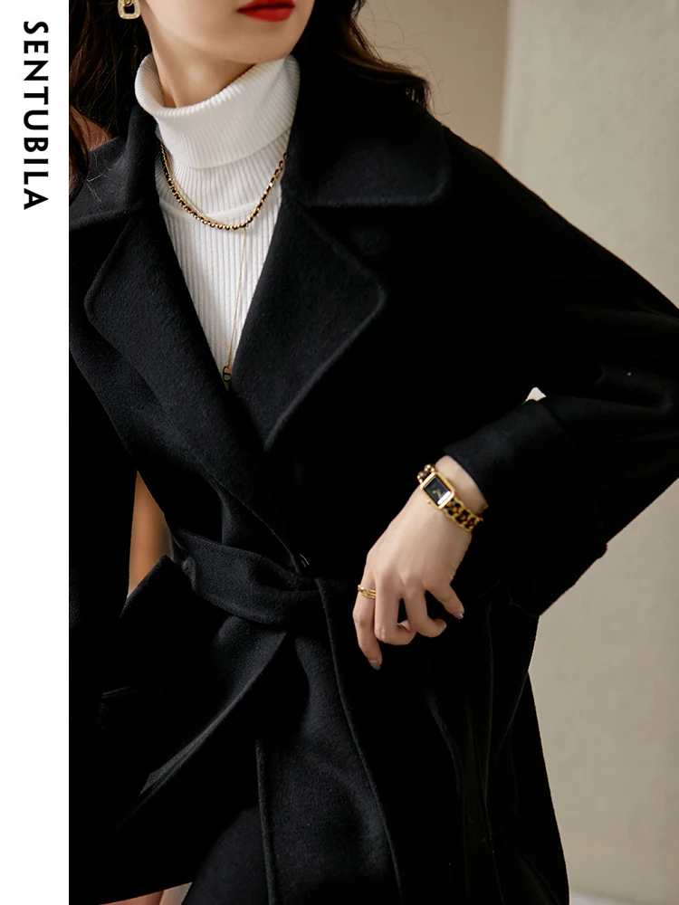 SENTUBILA Casacos Femininos de - Wool Coat Peacoat avaliação e preço