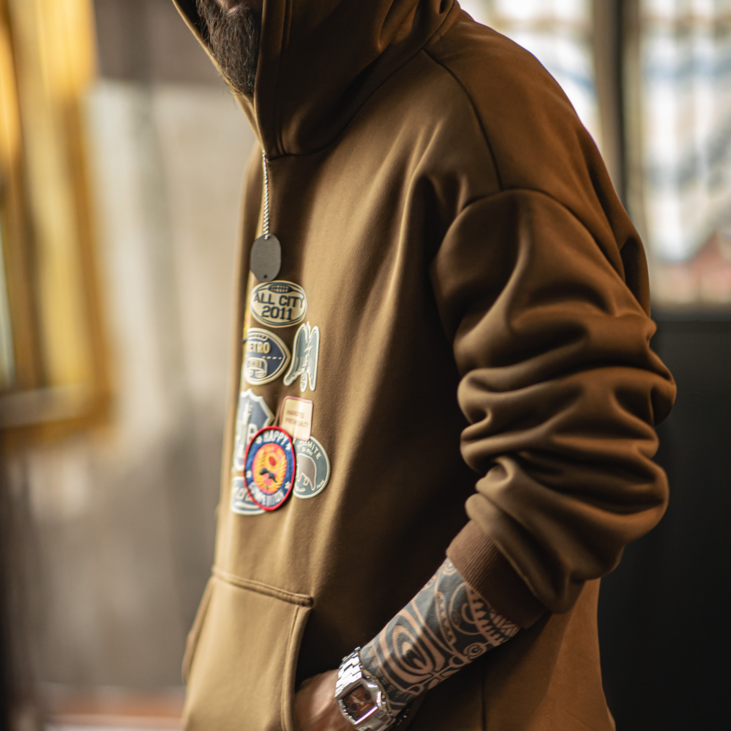 Maden vintage masculino bordad - Sherpa Hoodie Fleece avaliação e preço