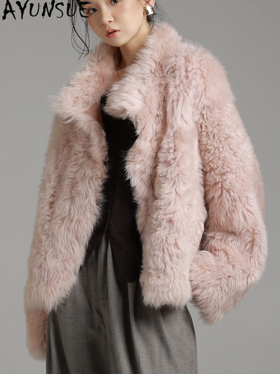 AYUNSUE Casaco de Pele de Ovel - Wool Coat Peacoat avaliação e preço