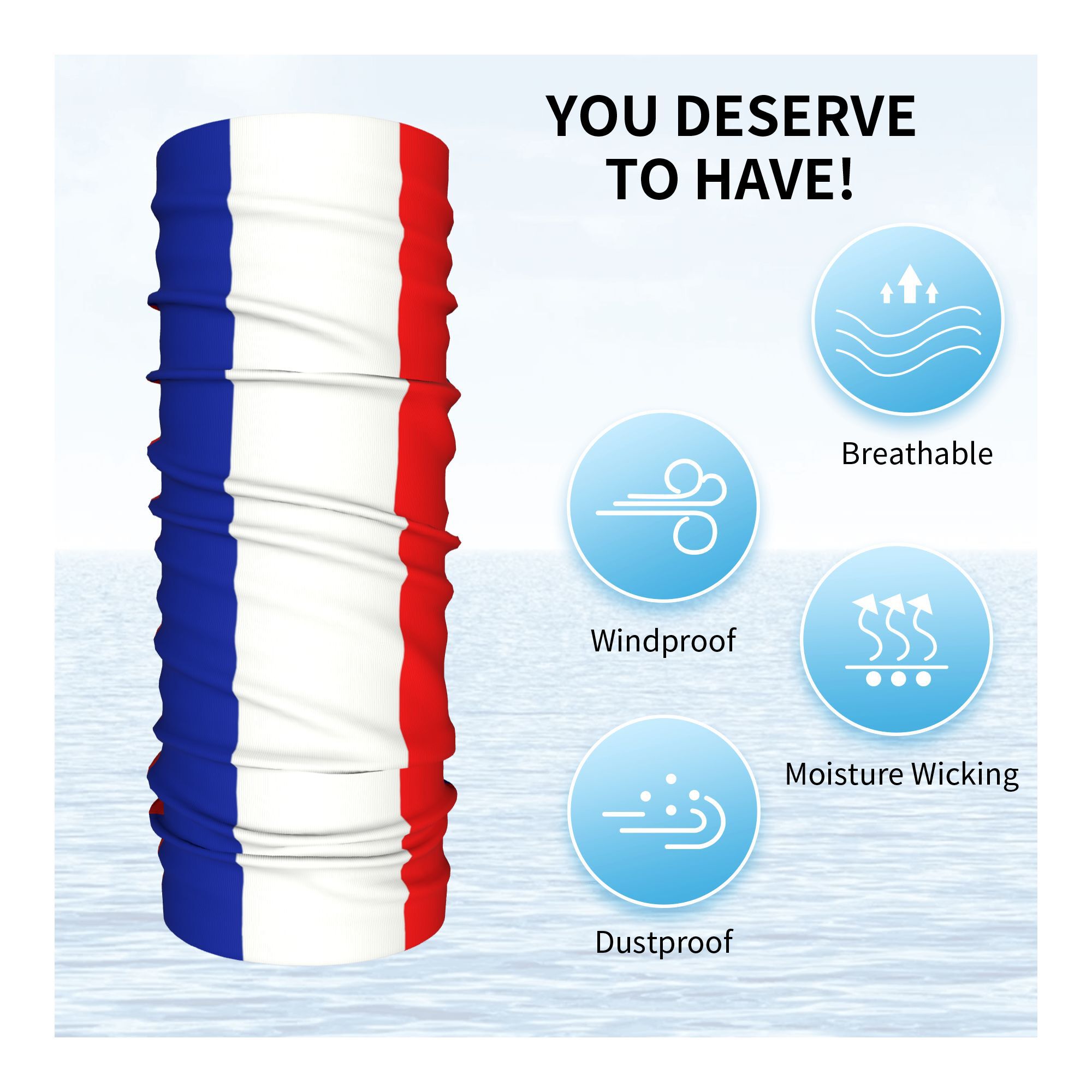 Bandeira francesa personalizad - Neck Gaiter Fleece avaliação e preço