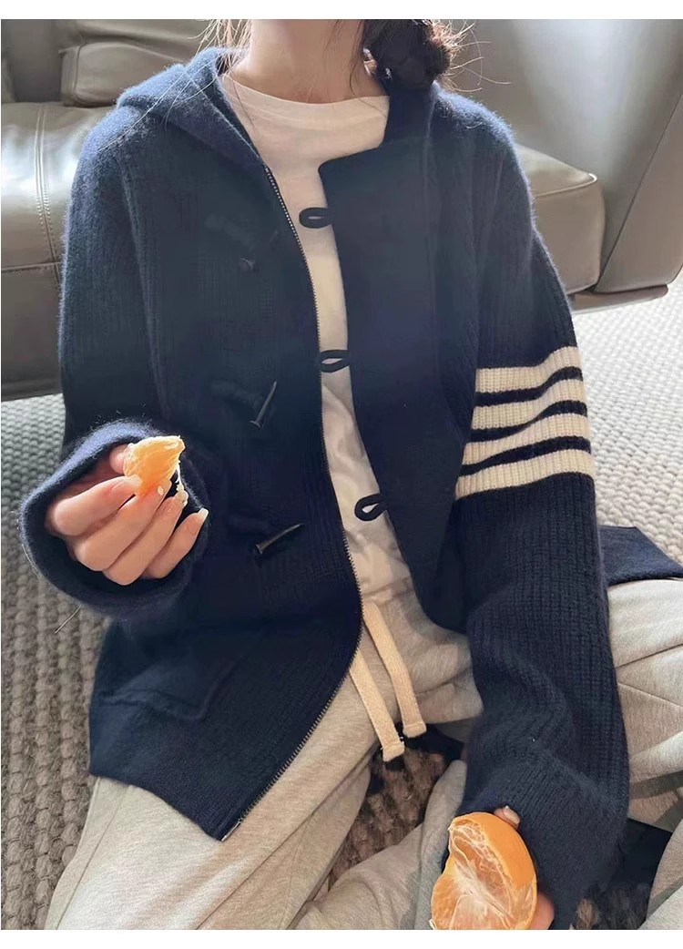 Cardigã de malha com capuz TB  - Wool Coat Peacoat avaliação e preço