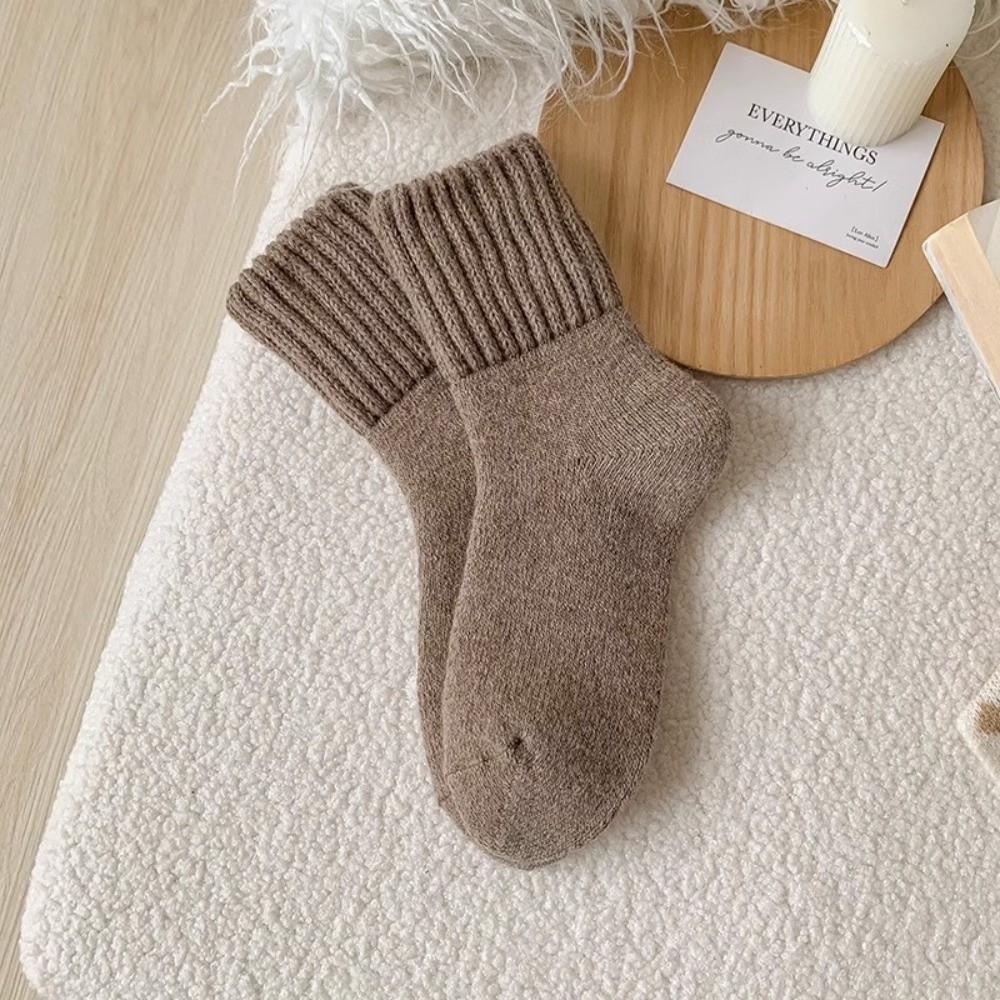 Criativo cor sólida engrossado - Thermal Sock Wool avaliação e preço