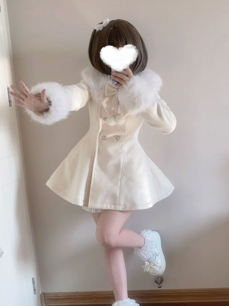 Casaco Elegante Kawaii de Outo - Wool Coat Peacoat avaliação e preço