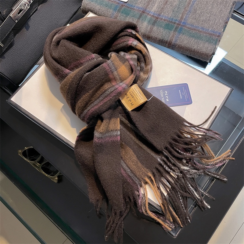 Alta qualidade pura 100% lã ca - Wool Scarf Men avaliação e preço