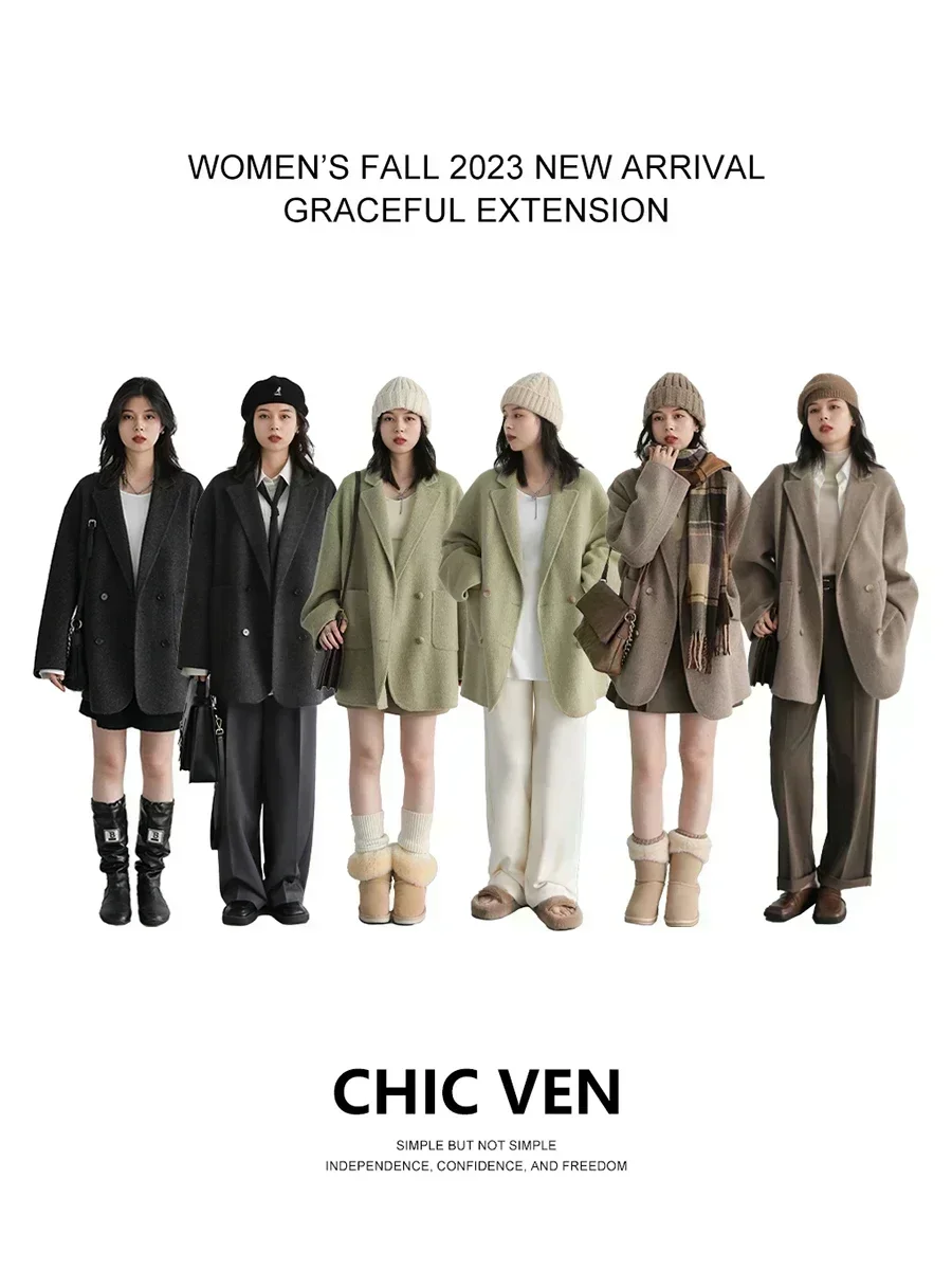 Chique ven casacos de lã femin - Wool Coat Peacoat avaliação e preço