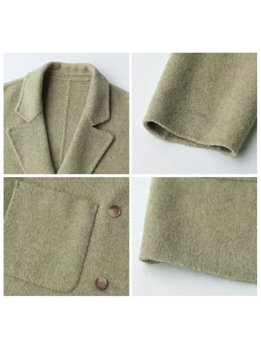 Chique ven casacos de lã femin - Wool Coat Peacoat avaliação e preço