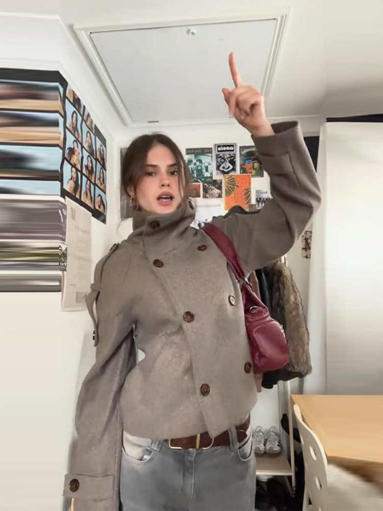 Jaqueta Feminina Marrom Curta  - Wool Coat Peacoat avaliação e preço