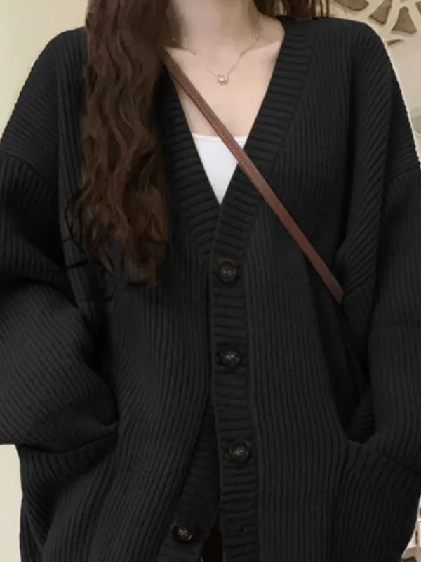 Cardigan solto feminino manga  - Wool Coat Peacoat avaliação e preço